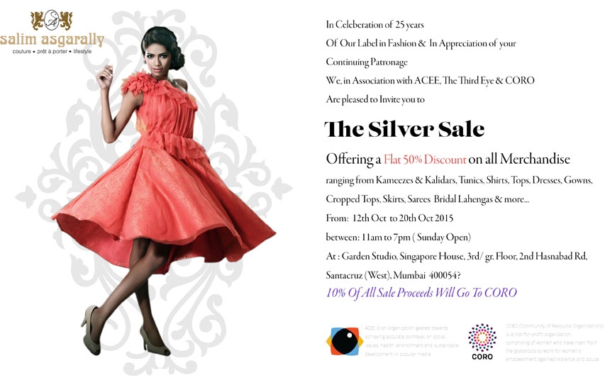 Salim Asgarally Celebrates The 25th Anniversary Of His Fashion Label With The SILVER SALE In Collaboration With ACEE The Third Eye And CORO.